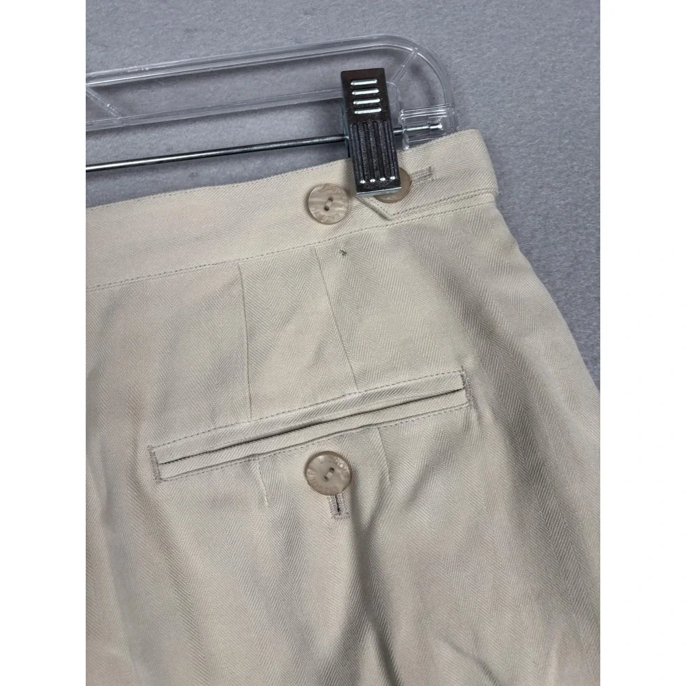 Lizgolf‎ By Liz Claiborne Shorts Womens 6 Beige Silk Golf Bermuda Pleated Twill